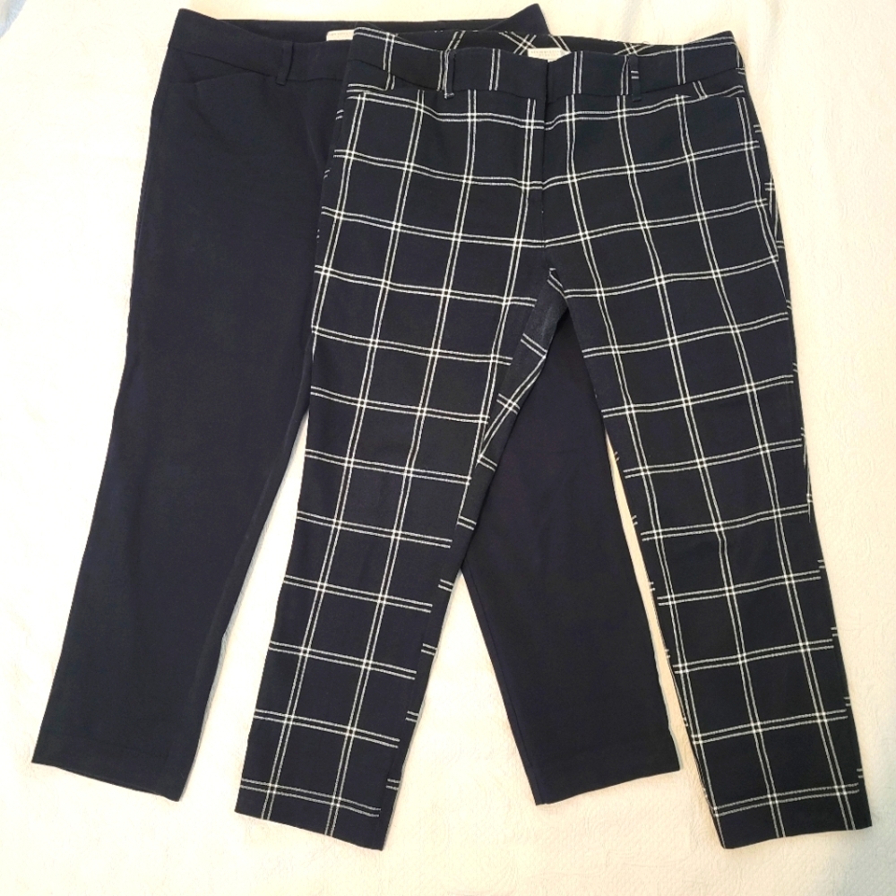 Bundle of 2 New York & Company high waisted stretch ankle pants size 14